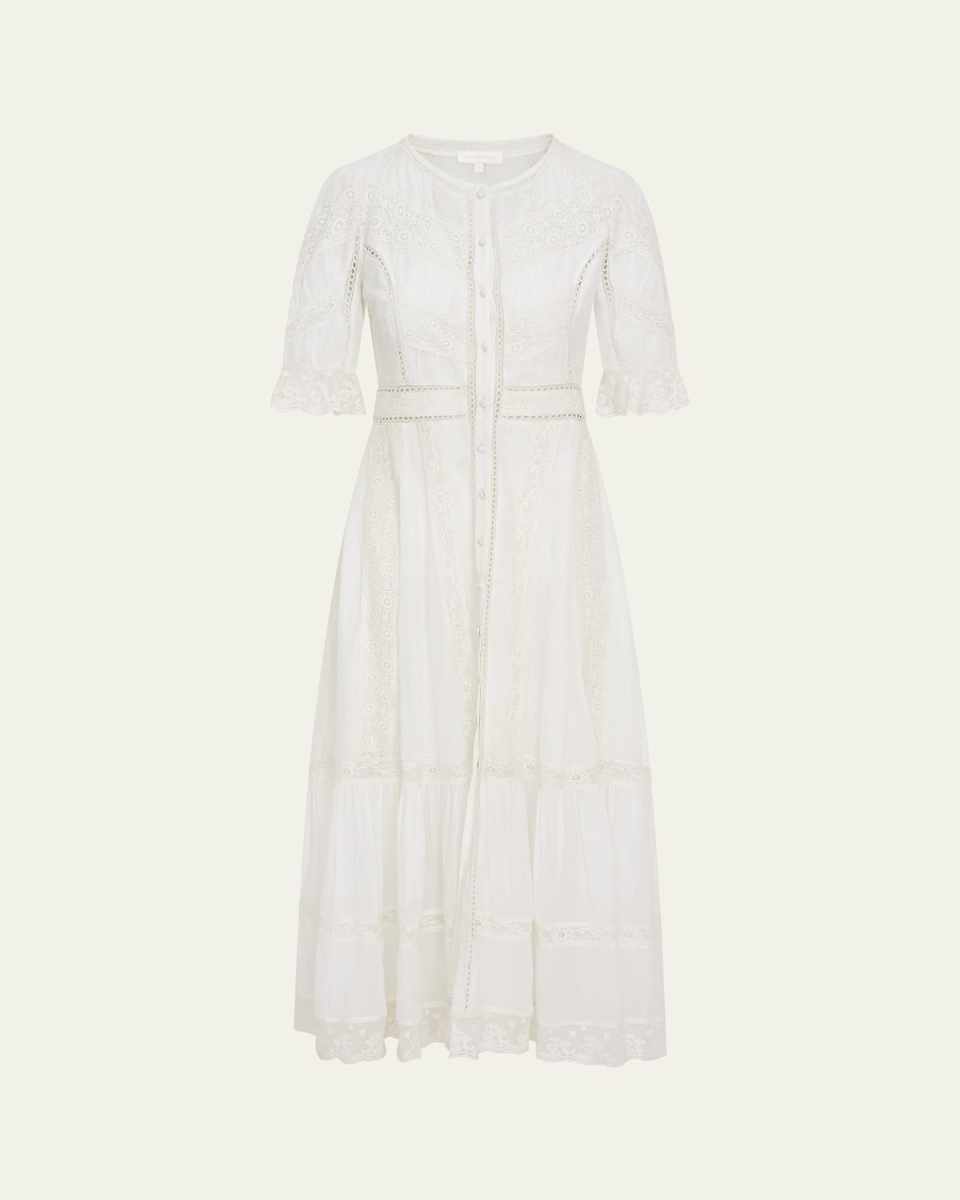Jovina Embroidered Short-Sleeve Dress